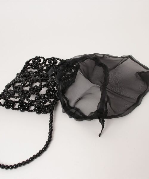 florist（フローリスト）の「【シフォンポーチ付】ビーズ or パール編みハンドバッグ（ハンドバッグ・レディース・ホワイト/ブラック/シルバー/クリア・FREE）」の15枚目の写真