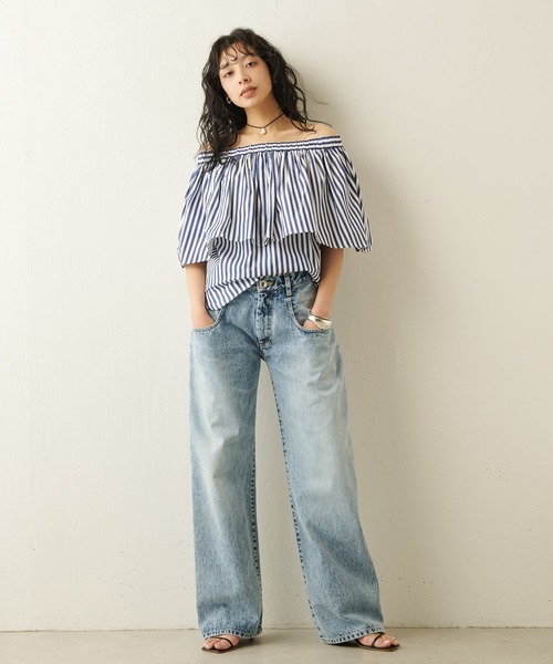 Whim Gazette 2023SS タイプライター オフショルブラウス Whim Gazette（ウィムガゼット）の「タイプライターオフショル