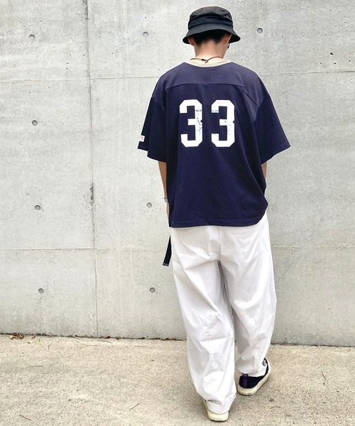 Java（ジャバ）の「《JaVa ジャバコラボ》大人のアメカジスタイル。ナンバーリングリンガーフットボールT（Tシャツ/カットソー・レディース・ネイビー/ホワイト/ブラック・LARGE/MEDIUM/SMALL/X-LARGE）」の8枚目の写真
