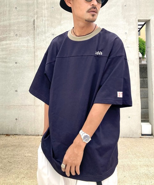 Java（ジャバ）の「《JaVa ジャバコラボ》大人のアメカジスタイル。ナンバーリングリンガーフットボールT（Tシャツ/カットソー・レディース・ネイビー/ホワイト/ブラック・LARGE/MEDIUM/SMALL/X-LARGE）」の14枚目の写真