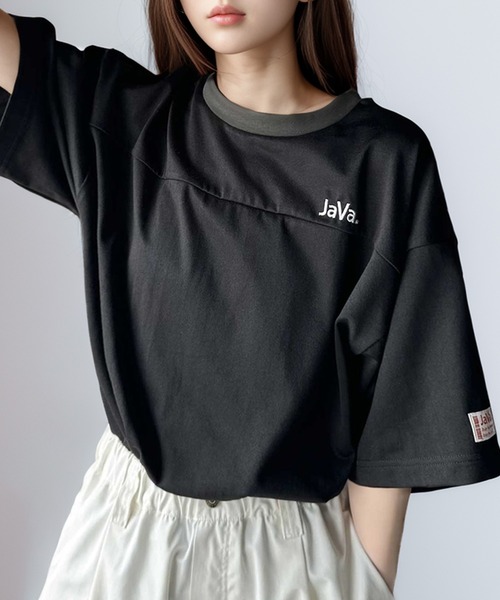Java（ジャバ）の「《JaVa ジャバコラボ》大人のアメカジスタイル。ナンバーリングリンガーフットボールT（Tシャツ/カットソー・レディース・ネイビー/ホワイト/ブラック・LARGE/MEDIUM/SMALL/X-LARGE）」の22枚目の写真