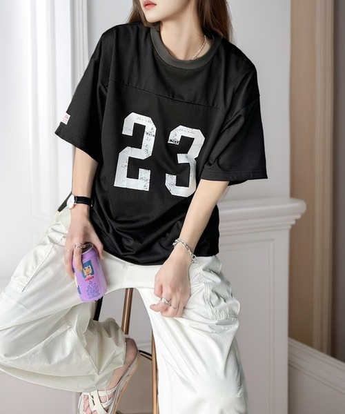 Java（ジャバ）の「《JaVa ジャバコラボ》大人のアメカジスタイル。ナンバーリングリンガーフットボールT（Tシャツ/カットソー・レディース・ネイビー/ホワイト/ブラック・LARGE/MEDIUM/SMALL/X-LARGE）」の21枚目の写真