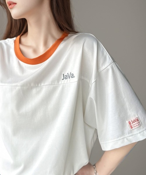 Java（ジャバ）の「《JaVa ジャバコラボ》大人のアメカジスタイル。ナンバーリングリンガーフットボールT（Tシャツ/カットソー・レディース・ネイビー/ホワイト/ブラック・LARGE/MEDIUM/SMALL/X-LARGE）」の17枚目の写真