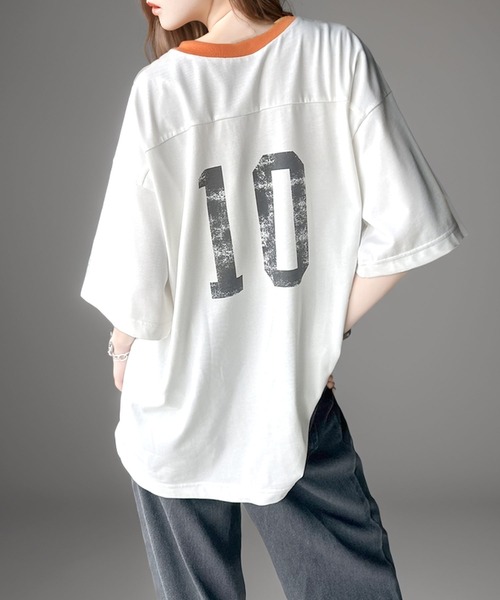 Java（ジャバ）の「《JaVa ジャバコラボ》大人のアメカジスタイル。ナンバーリングリンガーフットボールT（Tシャツ/カットソー・レディース・ネイビー/ホワイト/ブラック・LARGE/MEDIUM/SMALL/X-LARGE）」の18枚目の写真