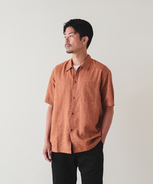BEAMS（ビームス）の「BEAMS / リネン スクエア シャツ（シャツ/ブラウス・メンズ・オリーブ/ベージュ/オレンジ・M/L/XL/S）」の3枚目の写真