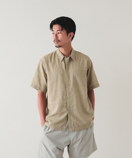 BEAMS（ビームス）の「BEAMS / リネン スクエア シャツ（シャツ/ブラウス・メンズ・オリーブ/ベージュ/オレンジ・M/L/XL/S）」の16枚目の写真