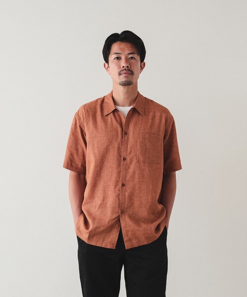 BEAMS（ビームス）の「BEAMS / リネン スクエア シャツ（シャツ/ブラウス・メンズ・オリーブ/ベージュ/オレンジ・M/L/XL/S）」の14枚目の写真