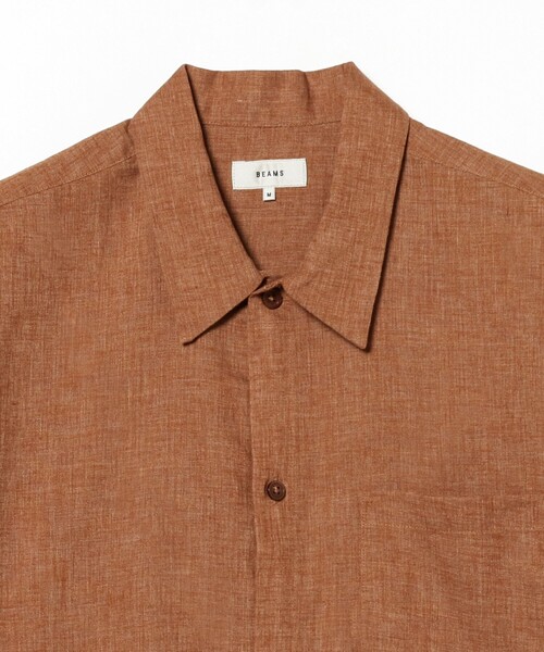 BEAMS（ビームス）の「BEAMS / リネン スクエア シャツ（シャツ/ブラウス・メンズ・オリーブ/ベージュ/オレンジ・M/L/XL/S）」の7枚目の写真