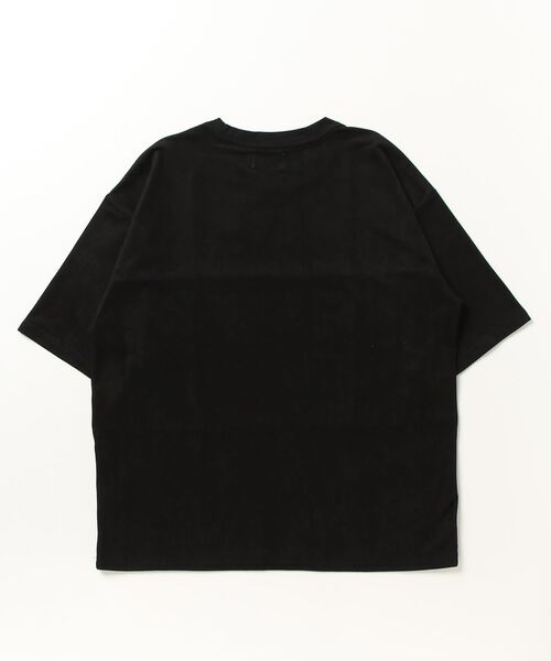 ATELANE（アテレーン）の「ビッグシルエットフェイクスウェード切替半袖Tシャツ（Tシャツ/カットソー・メンズ・ブラック/アイボリー/ブラック系・M/L）」の14枚目の写真