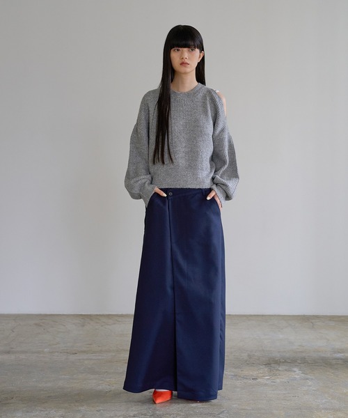 abor o-t-l（アボアオーティーエル）の「モヘアライクオープンショルダーニットプルオーバー（ニット/セーター・レディース・杢グレー/グリーン/ブラック・FREE）」の15枚目の写真