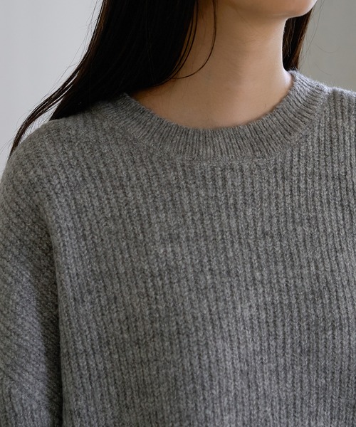 abor o-t-l（アボアオーティーエル）の「モヘアライクオープンショルダーニットプルオーバー（ニット/セーター・レディース・杢グレー/グリーン/ブラック・FREE）」の16枚目の写真