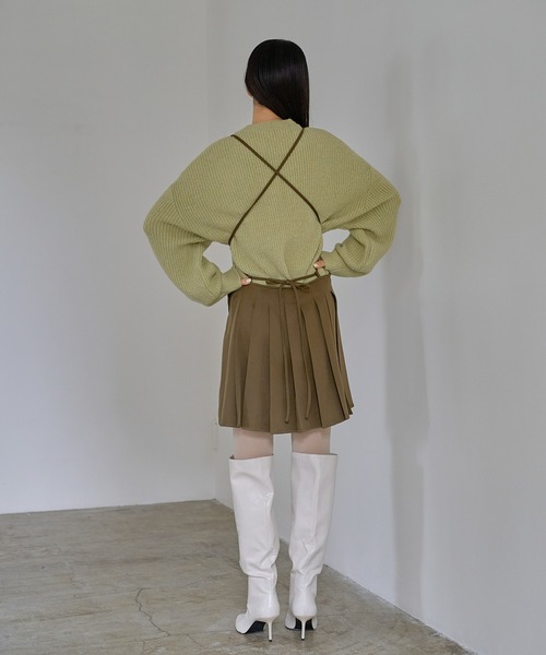 abor o-t-l（アボアオーティーエル）の「モヘアライクオープンショルダーニットプルオーバー（ニット/セーター・レディース・杢グレー/グリーン/ブラック・FREE）」の8枚目の写真
