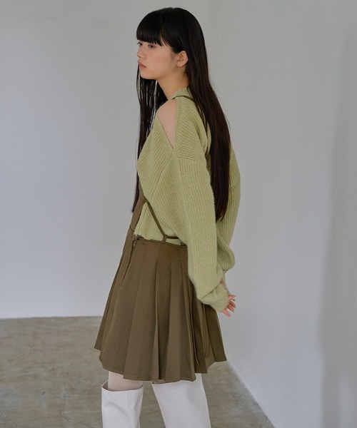 abor o-t-l（アボアオーティーエル）の「モヘアライクオープンショルダーニットプルオーバー（ニット/セーター・レディース・杢グレー/グリーン/ブラック・FREE）」の10枚目の写真