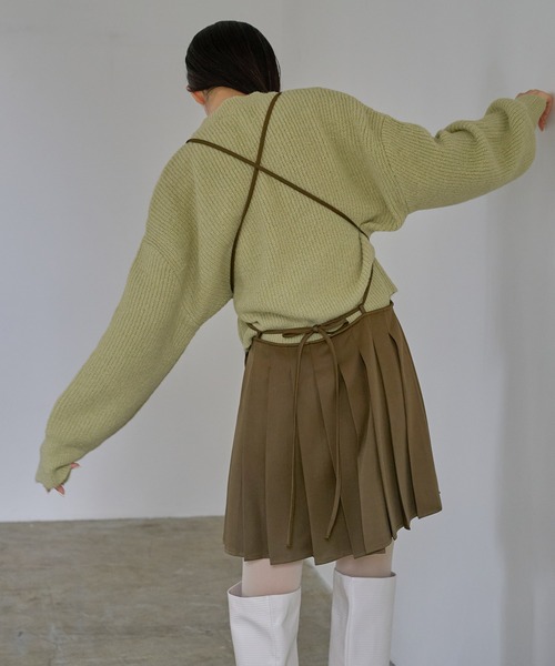 abor o-t-l（アボアオーティーエル）の「モヘアライクオープンショルダーニットプルオーバー（ニット/セーター・レディース・杢グレー/グリーン/ブラック・FREE）」の17枚目の写真