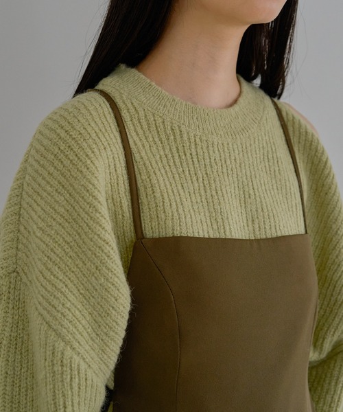 abor o-t-l（アボアオーティーエル）の「モヘアライクオープンショルダーニットプルオーバー（ニット/セーター・レディース・杢グレー/グリーン/ブラック・FREE）」の21枚目の写真