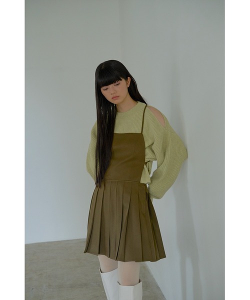 abor o-t-l（アボアオーティーエル）の「モヘアライクオープンショルダーニットプルオーバー（ニット/セーター・レディース・杢グレー/グリーン/ブラック・FREE）」の14枚目の写真