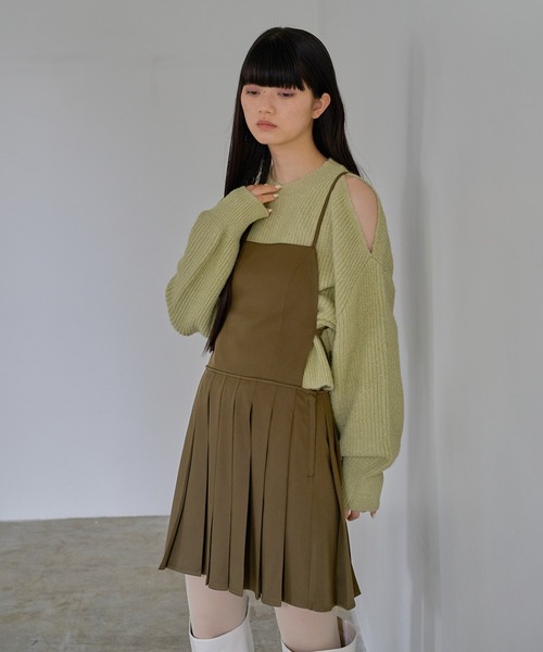 abor o-t-l（アボアオーティーエル）の「モヘアライクオープンショルダーニットプルオーバー（ニット/セーター・レディース・杢グレー/グリーン/ブラック・FREE）」の5枚目の写真
