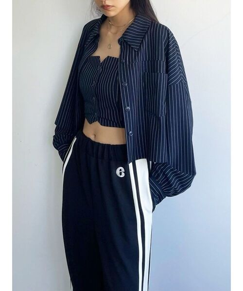 EMODA(エモダ)の「サイドライントラックパンツ(その他パンツ・レディース・グリーン/ネイビー/ブラック・FREE)」の10枚目の写真