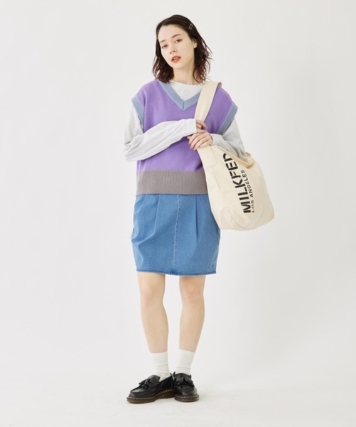 MILKFED.(ミルクフェド)の「STENCIL LOGO SHOULDER BAG(ショルダーバッグ・レディース・オフホワイト/ブラウン/ブラック・ONE SIZE)」の6枚目の写真