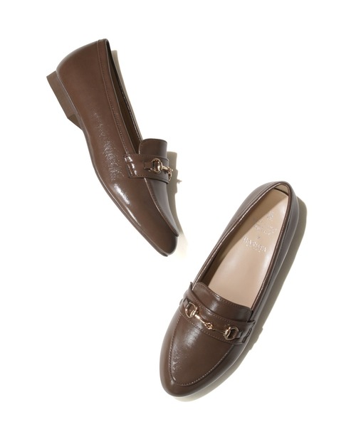 ROPE' PICNIC（ロペピクニック）の「ROPE' PICNIC PASSAGE byHARUTA/リンクルエナメルビット付フラットローファー（ローファー・レディース・ブラウン/ブラック/キナリ・22.5cm/23.0cm/23.5cm/24.0cm/24.5cm）」の5枚目の写真