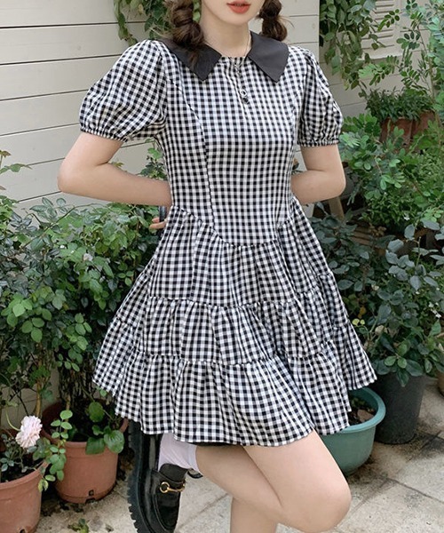 gossip!ロサンゼルス(ゴシップロサンゼルス)の「YUGA パフスリーブ ラウンドネックワンピース(ワンピース・レディース・ブラック・S/M/L)」の10枚目の写真