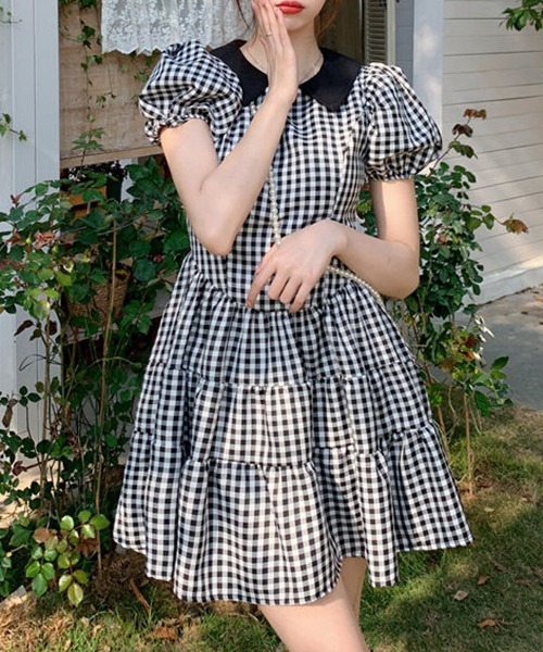 gossip!ロサンゼルス(ゴシップロサンゼルス)の「YUGA パフスリーブ ラウンドネックワンピース(ワンピース・レディース・ブラック・S/M/L)」の11枚目の写真