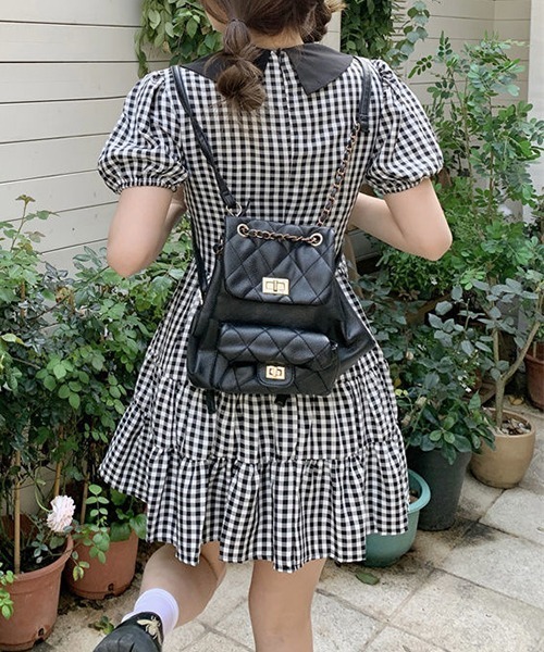 gossip!ロサンゼルス(ゴシップロサンゼルス)の「YUGA パフスリーブ ラウンドネックワンピース(ワンピース・レディース・ブラック・S/M/L)」の17枚目の写真
