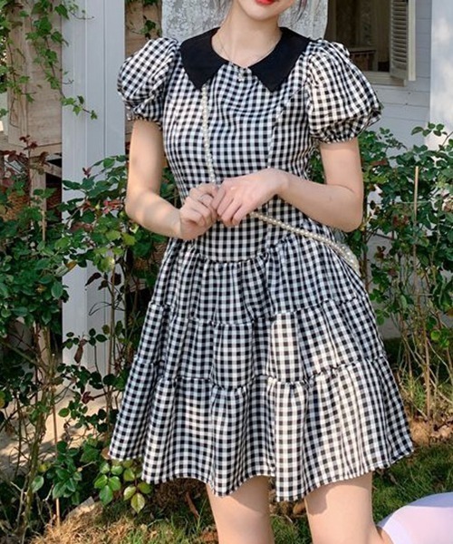 gossip!ロサンゼルス(ゴシップロサンゼルス)の「YUGA パフスリーブ ラウンドネックワンピース(ワンピース・レディース・ブラック・S/M/L)」の13枚目の写真