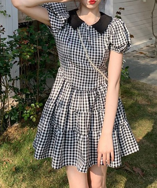 gossip!ロサンゼルス(ゴシップロサンゼルス)の「YUGA パフスリーブ ラウンドネックワンピース(ワンピース・レディース・ブラック・S/M/L)」の18枚目の写真