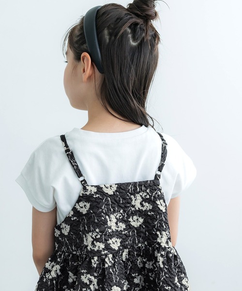 セール】キッズ 親子お揃い上品エンボス花柄キャミワンピース