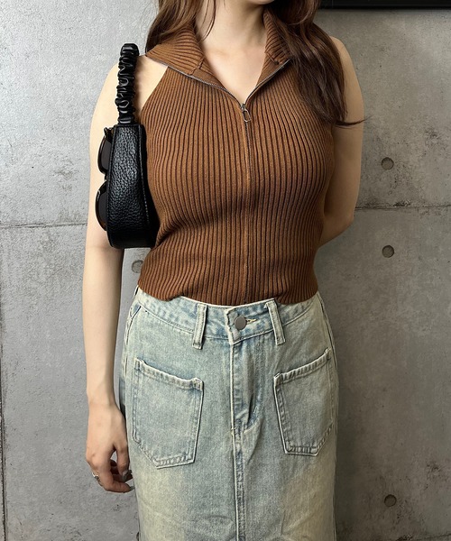 Rene トップス　ニット　ノースリーブ/foxey,to be chic miniministore ノースリーブ ニットトップス -ファッション通販