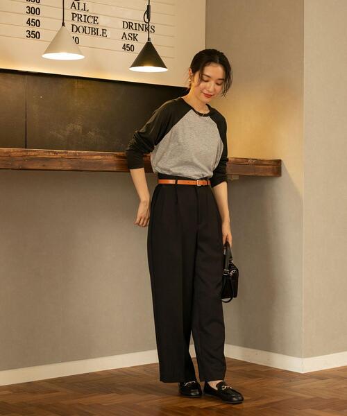 coen（コーエン）の「セミシアーベースボールTシャツ（Tシャツ/カットソー・レディース・ナチュラル/グレー・L/M）」の6枚目の写真