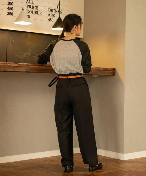 coen（コーエン）の「セミシアーベースボールTシャツ（Tシャツ/カットソー・レディース・ナチュラル/グレー・L/M）」の8枚目の写真