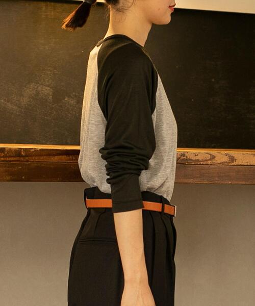 coen（コーエン）の「セミシアーベースボールTシャツ（Tシャツ/カットソー・レディース・ナチュラル/グレー・L/M）」の10枚目の写真