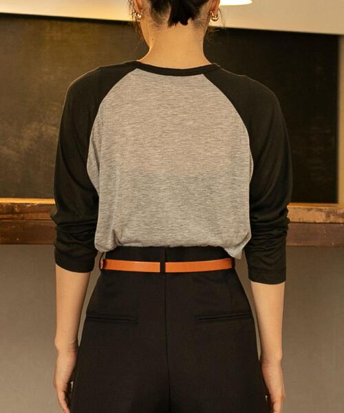 coen（コーエン）の「セミシアーベースボールTシャツ（Tシャツ/カットソー・レディース・ナチュラル/グレー・L/M）」の11枚目の写真