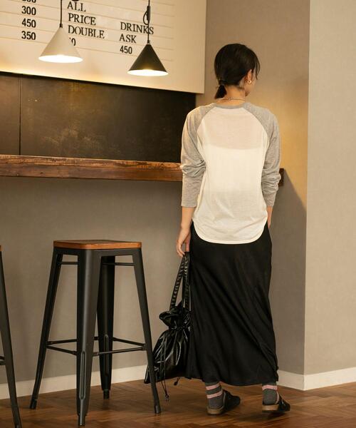 coen（コーエン）の「セミシアーベースボールTシャツ（Tシャツ/カットソー・レディース・ナチュラル/グレー・L/M）」の19枚目の写真