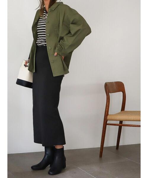 AMERICAN HOLIC（アメリカンホリック）の「エコカルット総針タイトスカート<エコ・軽い・ニット>（スカート・レディース・グリーン/パープル/ブラック・S/M/L）」の22枚目の写真