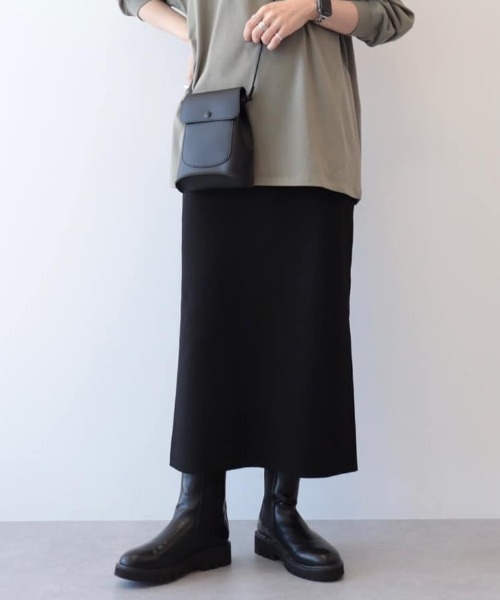 AMERICAN HOLIC（アメリカンホリック）の「エコカルット総針タイトスカート<エコ・軽い・ニット>（スカート・レディース・グリーン/パープル/ブラック・S/M/L）」の9枚目の写真