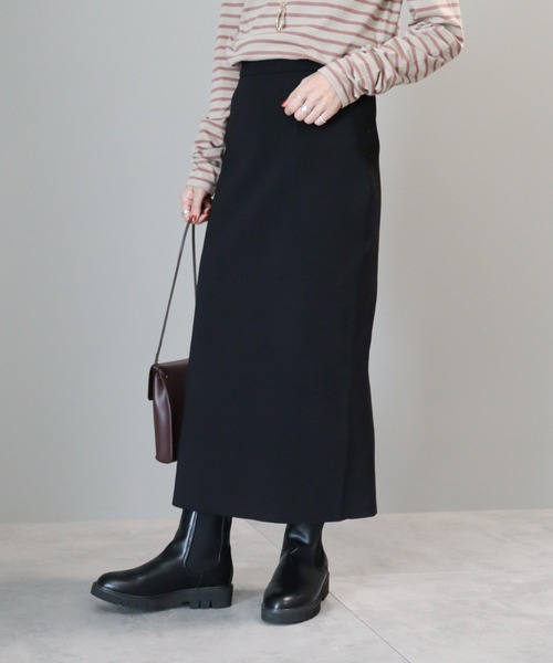 AMERICAN HOLIC（アメリカンホリック）の「エコカルット総針タイトスカート<エコ・軽い・ニット>（スカート・レディース・グリーン/パープル/ブラック・S/M/L）」の5枚目の写真