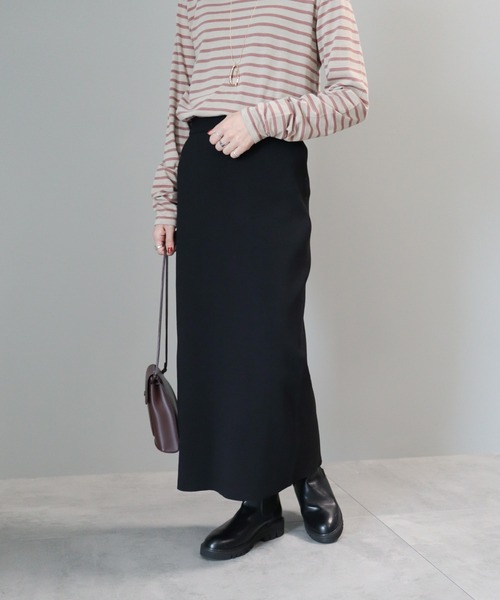 AMERICAN HOLIC（アメリカンホリック）の「エコカルット総針タイトスカート<エコ・軽い・ニット>（スカート・レディース・グリーン/パープル/ブラック・S/M/L）」の7枚目の写真