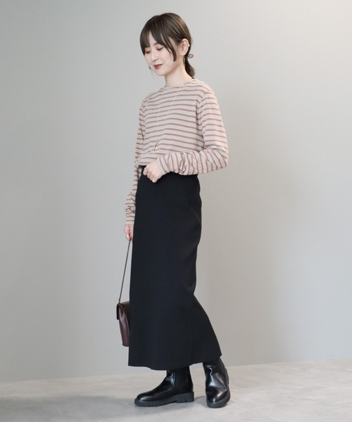 AMERICAN HOLIC（アメリカンホリック）の「エコカルット総針タイトスカート<エコ・軽い・ニット>（スカート・レディース・グリーン/パープル/ブラック・S/M/L）」の8枚目の写真