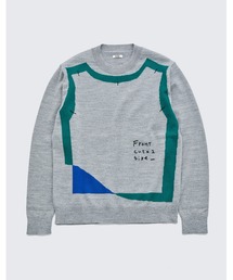 【KHOKI / コッキ】Hand embroidery C/N sweater/ハンドエンブロイダリーC/Nセーター