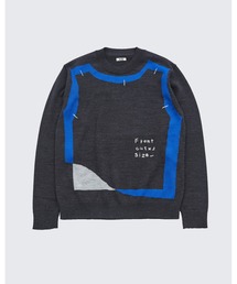 【KHOKI / コッキ】Hand embroidery C/N sweater/ハンドエンブロイダリーC/Nセーター