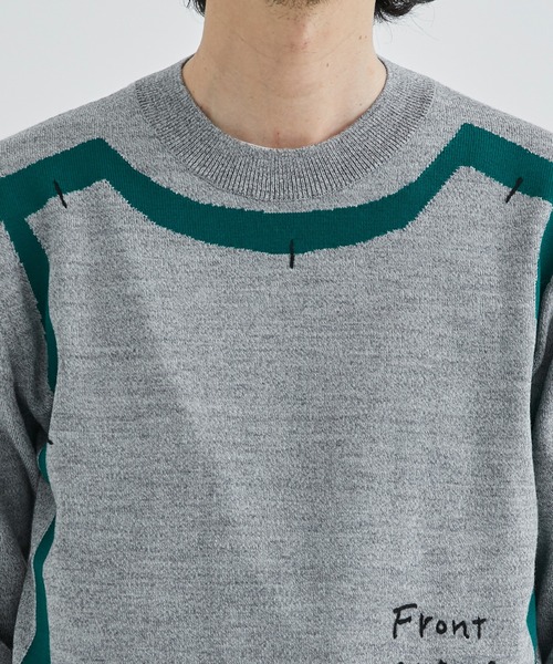 KHOKI(コッキ)の「【KHOKI / コッキ】Hand embroidery C/N sweater/ハンドエンブロイダリーC/Nセーター(ニット/セーター・メンズ・ブラック/グレー・2/3)」の20枚目の写真
