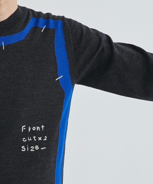 KHOKI(コッキ)の「【KHOKI / コッキ】Hand embroidery C/N sweater/ハンドエンブロイダリーC/Nセーター(ニット/セーター・メンズ・ブラック/グレー・2/3)」の10枚目の写真