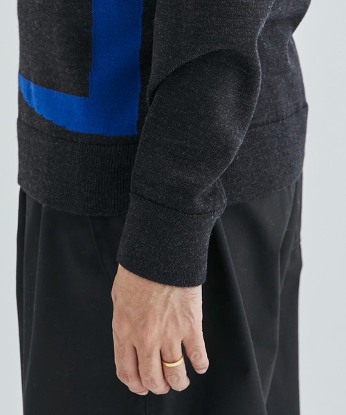 KHOKI(コッキ)の「【KHOKI / コッキ】Hand embroidery C/N sweater/ハンドエンブロイダリーC/Nセーター(ニット/セーター・メンズ・ブラック/グレー・2/3)」の12枚目の写真