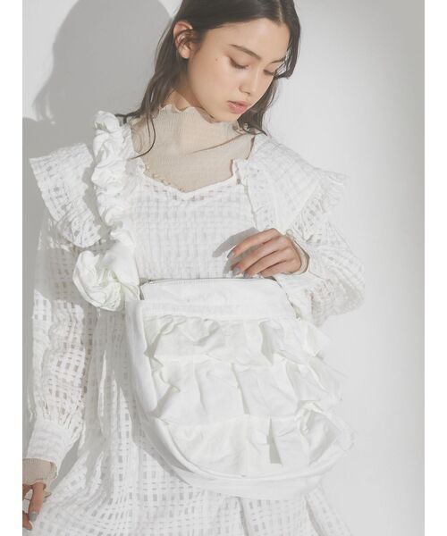 merry jenny（メリージェニー）の「くしゅくしゅショルダーフリルbag（ハンドバッグ・レディース・ピンク/オフホワイト/ブルー・FREE）」の14枚目の写真