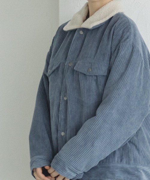 pairmanon(ペアマノン)の「【ママサイズ】コーデュロイ シープボア シャツ ジャケット アウター(その他アウター・レディース・ベージュ/チャコールグレー/ネイビー・FREE)」の10枚目の写真