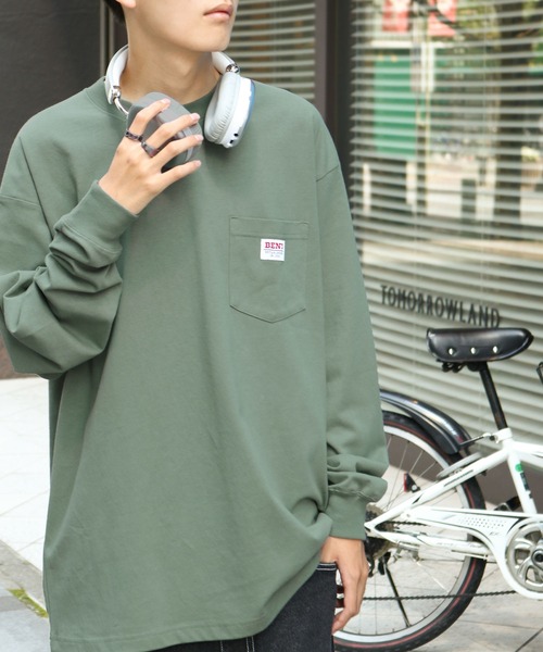 BEN DAVIS（ベンデイビス）の「【別注】【BEN DAVIS】 ピスネーム オーバーサイズ ロングスリーブ Tシャツ / ロンT / 長袖（Tシャツ/カットソー・レディース・グリーン/ブルー/チャコール/オートミール/アクア/グリーン系/イエロー/ホワイト/ブラック・LARGE/MEDIUM/X-LARGE/SMALL）」の6枚目の写真