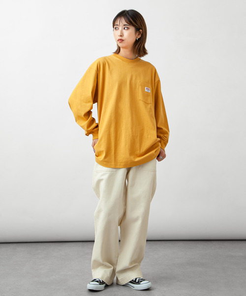 BEN DAVIS（ベンデイビス）の「【別注】【BEN DAVIS】 ピスネーム オーバーサイズ ロングスリーブ Tシャツ / ロンT / 長袖（Tシャツ/カットソー・レディース・グリーン/ブルー/チャコール/オートミール/アクア/グリーン系/イエロー/ホワイト/ブラック・LARGE/MEDIUM/X-LARGE/SMALL）」の11枚目の写真